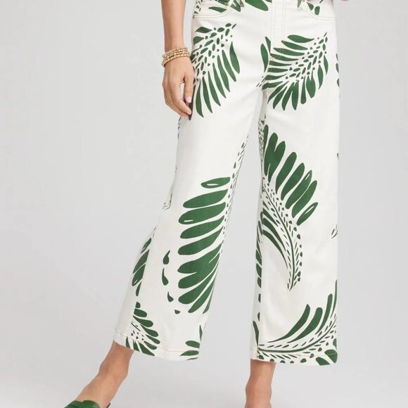 NWT CHICO'S pia palms pull on wide leg crop pants (3/US16) - Picture 4 of 8